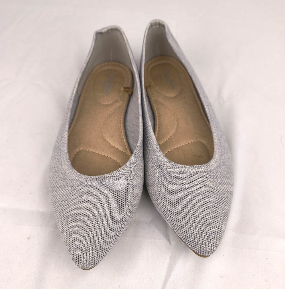 Old Navy Gray Knit Pointed Toe Flats Washable Comfort Shoes Size 7